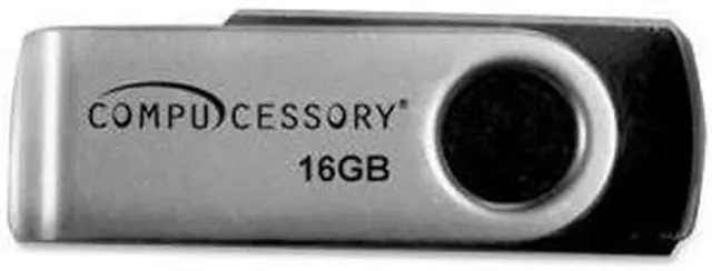 Main image of Compucessory 16GB Password Protected USB Flash Drive, Black / Aluminum 26467