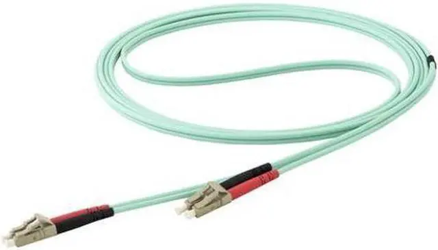 Main image of StarTech.com 10m OM4 LC to LC Multimode Duplex Fiber Optic Patch Cable- Aqua - 50/125 - Fiber Optic Cable - 40/100Gb - LSZH (450FBLCLC10)