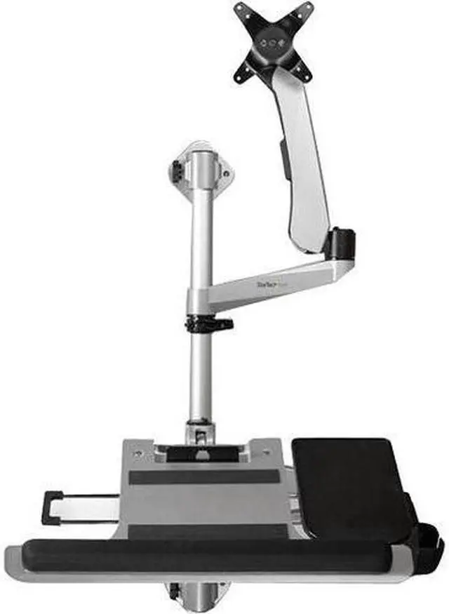 Alt view image 7 of 12 - StarTech Single Monitor Adjustable Wall Mount Computer Workstation WALLSTSI1