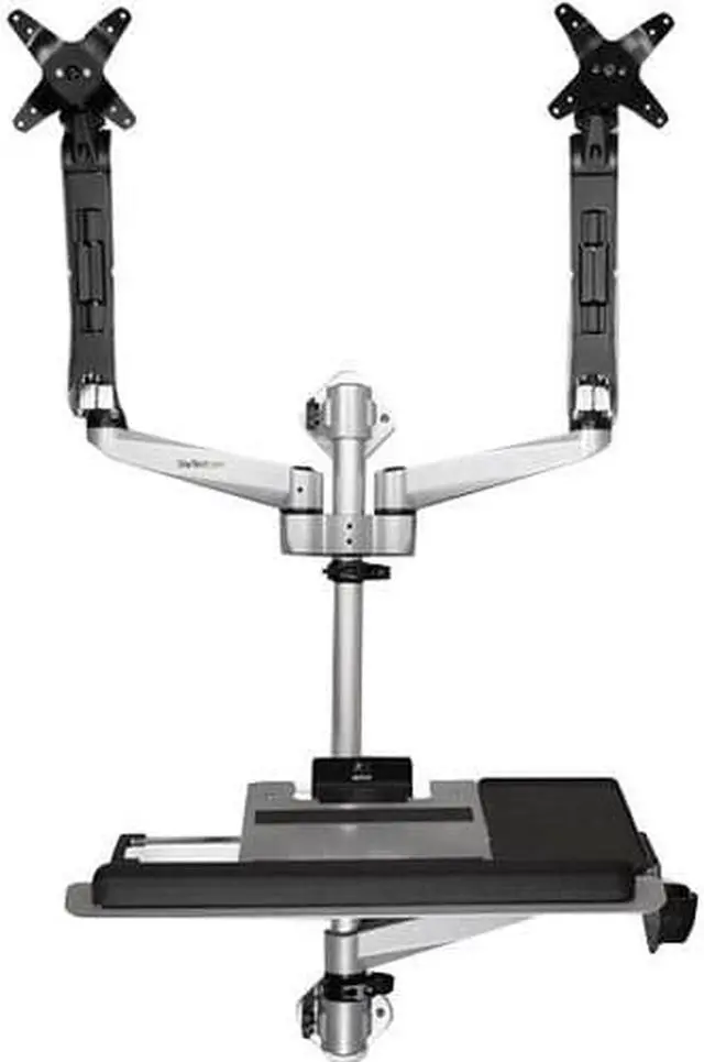 Alt view image 7 of 16 - StarTech Dual Monitor Adjustable Wall Mount Computer Workstation  WALLSTSI2