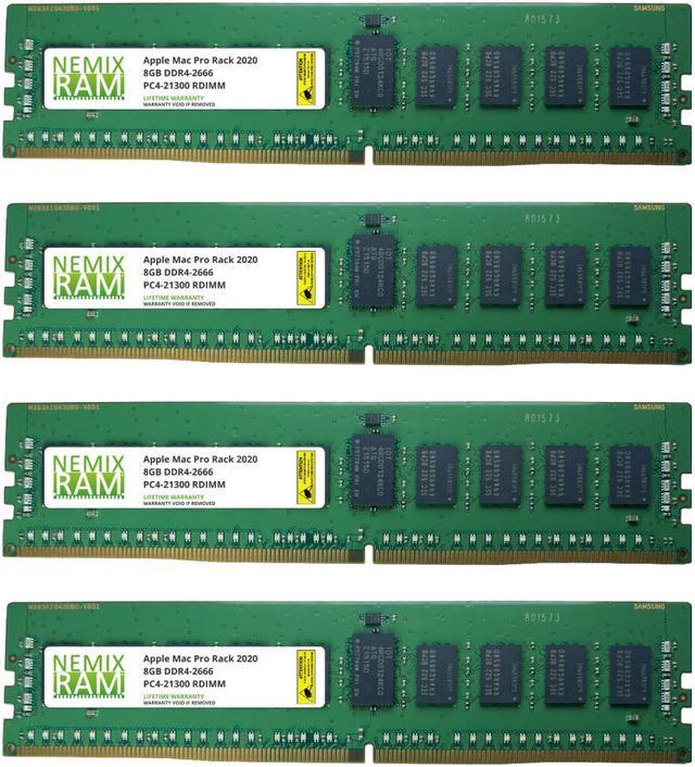 32GB 4x8GB DDR4-2666 PC4-21300 RDIMM Memory for Apple Mac Pro Rack 2020  MacPro 7,1 by Nemix Ram