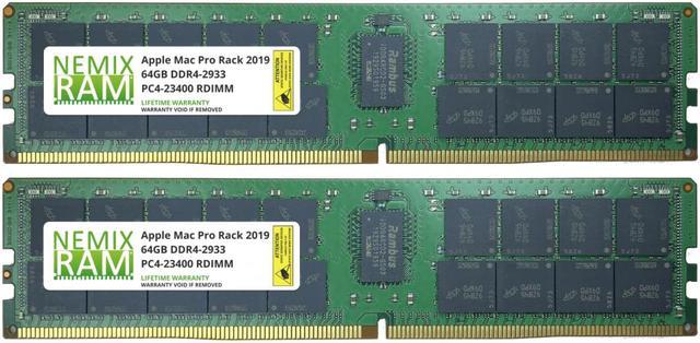 64GB 8x8GB DDR4-2933 PC4-23400 RDIMM Memory for Apple Mac Pro Rack 2020  MacPro 7,1 by NEMIX RAM