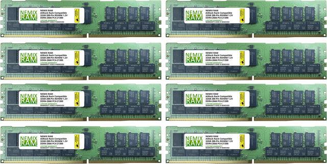 256GB Kit (8 x 32GB) DDR4-2666 PC4-21300 ECC Registered Memory for ASRock  Rack EPYCD8-2T Board by NEMIX RAM