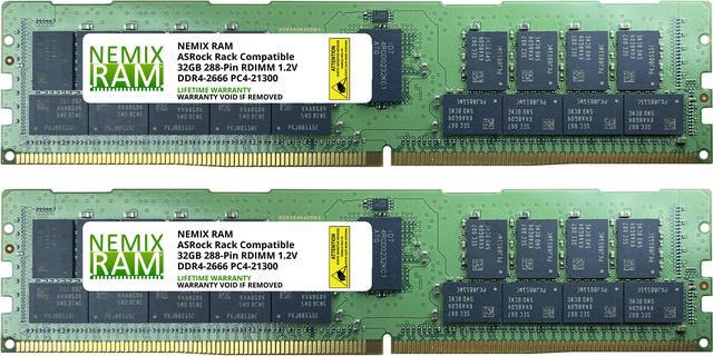 64GB Kit (2 x 32GB) DDR4-2666 PC4-21300 ECC Registered Memory for