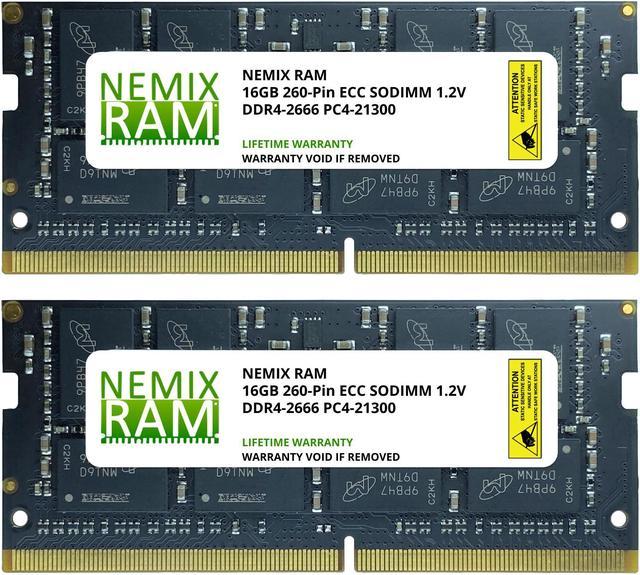 32GB Kit 2 x 16GB DDR4-2666 PC4-21300 ECC Sodimm 2Rx8 Memory by