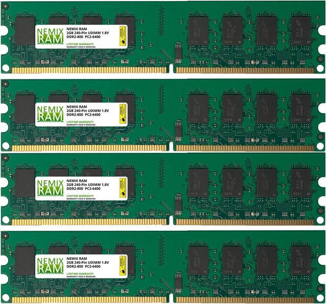 pad score kanal 8GB (4x2GB) DDR2-800MHz PC2-6400 Non-ECC UDIMM 2Rx8 1.8V Unbuffered Memory  for Desktop PC by NEMIX RAM Desktop Memory - Newegg.com
