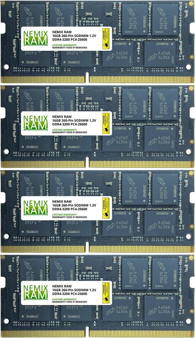 64GB Kit 4x16GB DDR4-3200 PC4-25600 SO-DIMM Laptop Memory by Nemix Ram