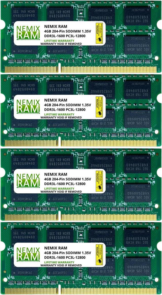 16GB (4x4GB) DDR3 1600 (PC3 SODIMM Laptop Memory RAM Laptop - Newegg.com