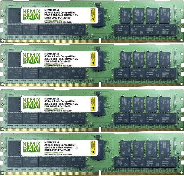 1TB Kit (4 x 256GB) DDR4-2933 PC4-23400 ECC Load Reduced Memory for ASRock  Rack ROMED8-2T AMD EPYC Board by NEMIX RAM