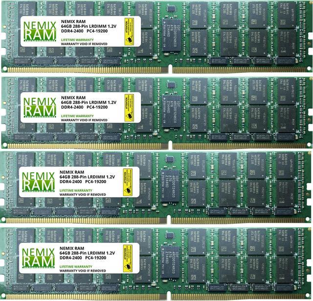 NEMIX 256GB 4x64GB DDR4-2400MHz PC4-19200 4Rx4 ECC Load Reduced Memory Newegg.com