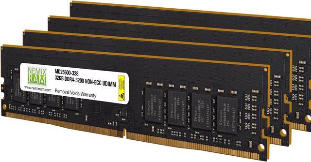 128GB Kit (4 x 32GB) DDR4-3200 PC4-25600 NON-ECC Unbuffered Desktop Memory  by NEMIX RAM Desktop Memory