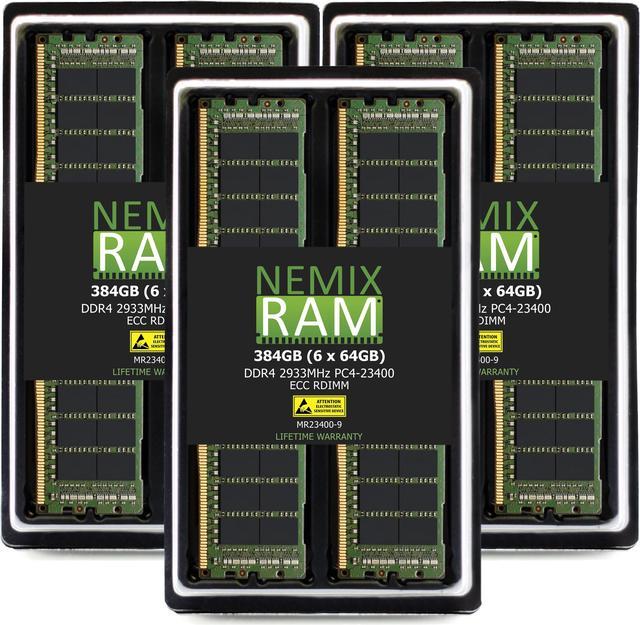 NEMIX RAM 384GB (6X64GB) DDR4-2933 PC4-23400 ECC RDIMM Registered Server  Memory Upgrade for Dell EMC PowerEdge XE8545 Server