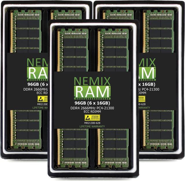 NEMIX RAM 96GB (6x16GB) DDR4-21300 PC4-2666 ECC RDIMM Registered Memory  Upgrade for Dell PowerEdge R440 Rack Server