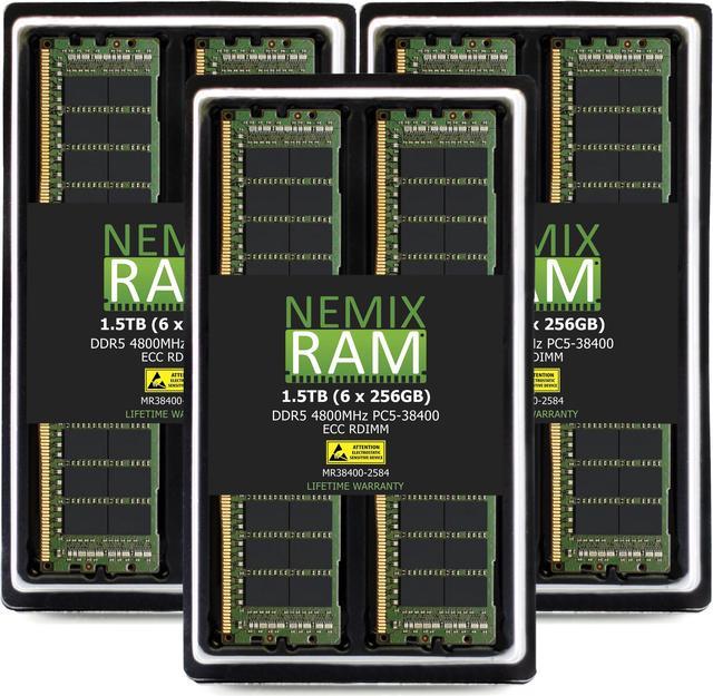 NEMIX RAM 1.5TB (6 x 256GB) DDR5 4800MHz PC5-38400 ECC RDIMM