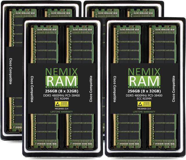 NEMIX RAM 256GB (8 x 32GB) DDR5 4800MHz PC5-38400 ECC RDIMM Compatible with  SUPERMICRO Storage SuperServer SSG-521E-E1CR24H | SSG-521E-E1CR24L and 