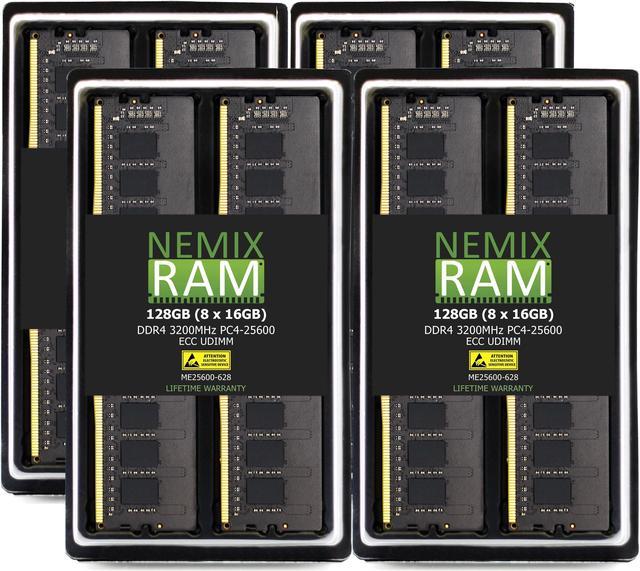 128GB (8 x 16GB) DDR4 3200MHz PC4-25600 ECC UDIMM 2Rx8 ECC UDIMM