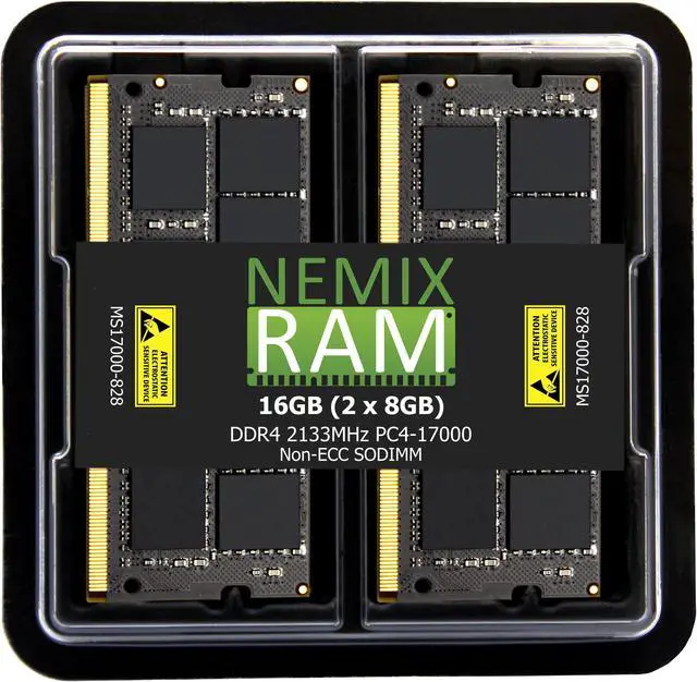 Main image of NEMIX RAM 16GB (2X8GB) DDR4 2133MHZ PC4-17000 2Rx8 1.2V 260-PIN Non-ECC SODIMM Laptop PC Memory KIT