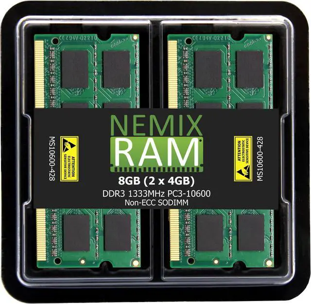 Main image of NEMIX RAM 8GB (2X4GB) DDR3 1333MHZ PC3-10600 2Rx8 1.35V 204-PIN Non-ECC Unbuffered SODIMM Point of Sale Memory KIT Compatible with POSIFLEX XT-4015 JIVA High-End POS Terminal