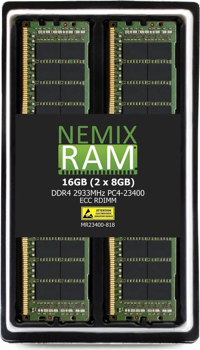 Main image of NEMIX RAM 16GB (2X8GB) DDR4 2933MHZ PC4-23400 1Rx8 1.2V 288-PIN ECC RDIMM KIT Registered Server Memory Compatible with Dell PowerEdge R740 Rack Server