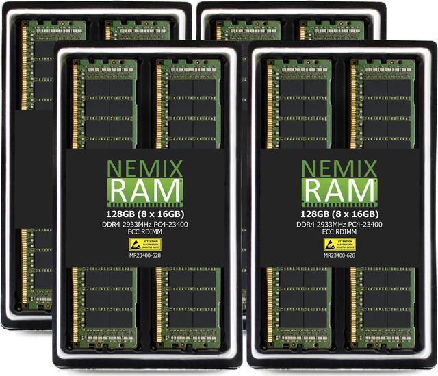 Main image of NEMIX RAM 128GB (8X16GB) DDR4 2933MHZ PC4-23400 2Rx8 1.2V 288-PIN ECC RDIMM KIT Registered Server Memory Compatible with Dell EMC PowerEdge XE2420 Server