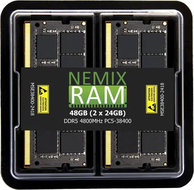 NEMIX RAM 48GB (2X24GB) DDR5 4800MHZ PC5-38400 1Rx8 1.1V 262-PIN