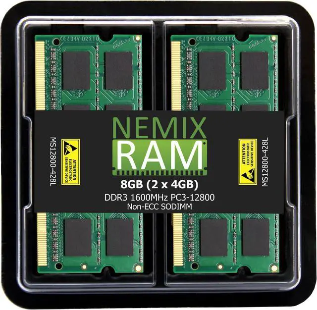 Main image of NEMIX RAM 8GB (2X4GB) DDR3 1600MHZ PC3-12800 2Rx8 1.35V 204-PIN Non-ECC SODIMM Compatible with ASUS Laptop PC