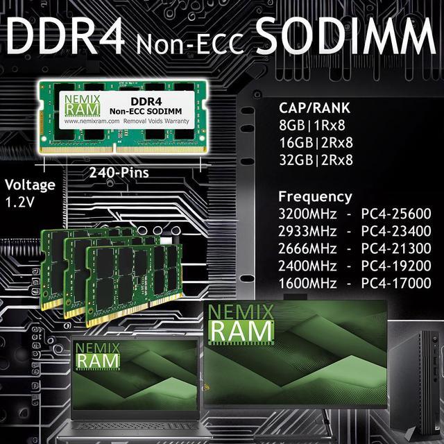 Alt view image 2 of 6 - NEMIX RAM 128GB (4X32GB) DDR4 2666MHZ PC4-21300 2Rx8 1.2V CL19 260-PIN Non-ECC SODIMM KIT Compatible with Apple iMac Mac Mini Computers