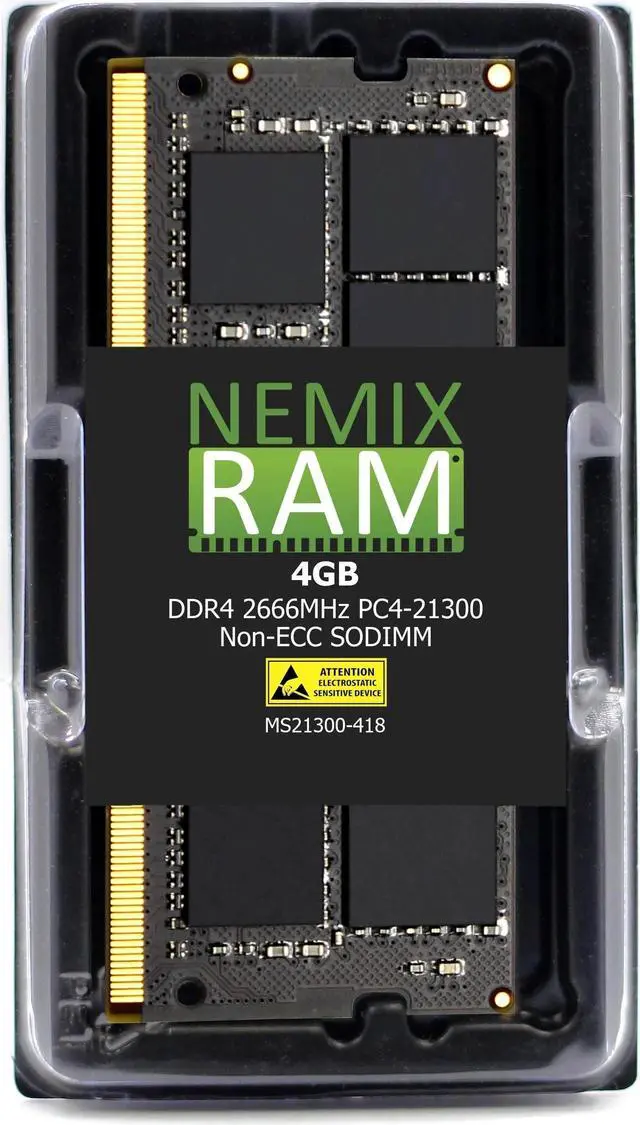 Main image of NEMIX RAM 4GB (1X4GB) DDR4 2666MHZ PC4-21300 1Rx8 1.2V 260-PIN Non-ECC SODIMM QNAP NAS RAM-4GDR4T0-SO-2666