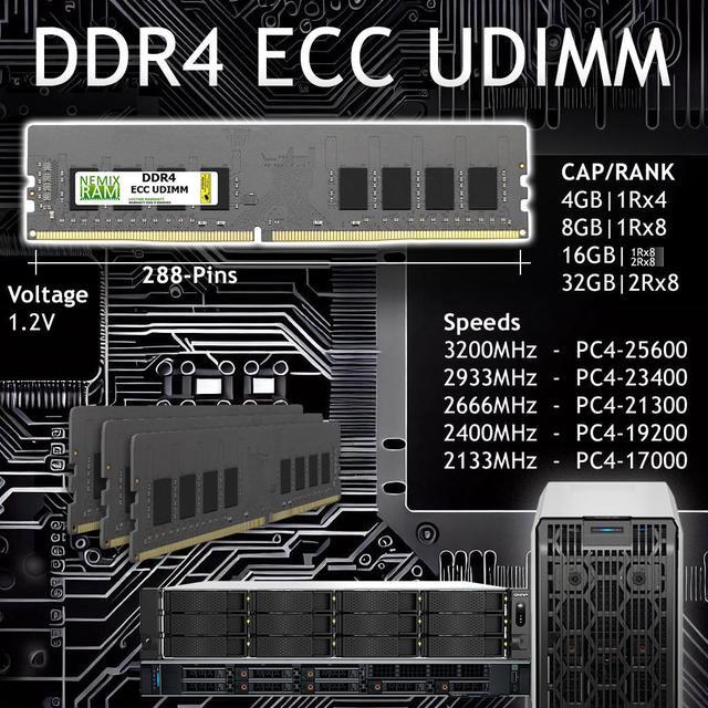 Alt view image 2 of 6 - NEMIX RAM 256GB (8X32GB) DDR4 2933MHZ PC4-23400 2Rx8 1.2V 288-PIN ECC UDIMM Unbuffered Memory KIT