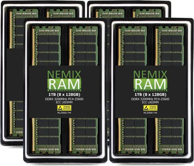 Main image of NEMIX RAM 1TB (8X128GB) DDR4 3200MHZ PC4-25600 4Rx4 1.2V 288-PIN ECC LRDIMM Load Reduced Server Memory KIT Compatible with Dell PowerEdge R6515 Rack Server
