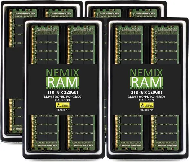 Main image of NEMIX RAM 1TB (8X128GB) DDR4 3200MHZ PC4-25600 8Rx4 1.2V 288-PIN ECC RDIMM Registered Server Memory KIT