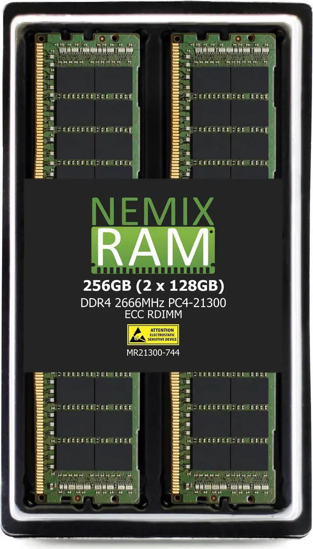 Main image of NEMIX RAM 256GB (2X128GB) DDR4 2666MHZ PC4-21300 4Rx4 1.2V 288-PIN ECC RDIMM Registered Server Memory KIT Compatible with Dell EMC PowerEdge XR2 Server