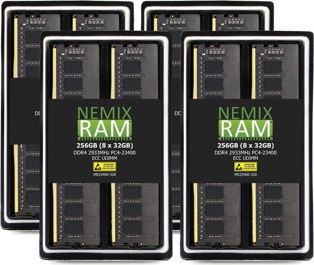 Main image of NEMIX RAM 256GB (8X32GB) DDR4 2933MHZ PC4-23400 2Rx8 1.2V 288-PIN ECC UDIMM Unbuffered Memory KIT