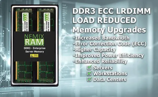 Alt view image 4 of 6 - NEMIX RAM 32GB (1X32GB) DDR3 1600MHZ PC3-12800 4Rx4 1.5V 240-PIN ECC LRDIMM Compatible with Hynix HMT84GL7MMR4C-PB Load Reduced Server Memory