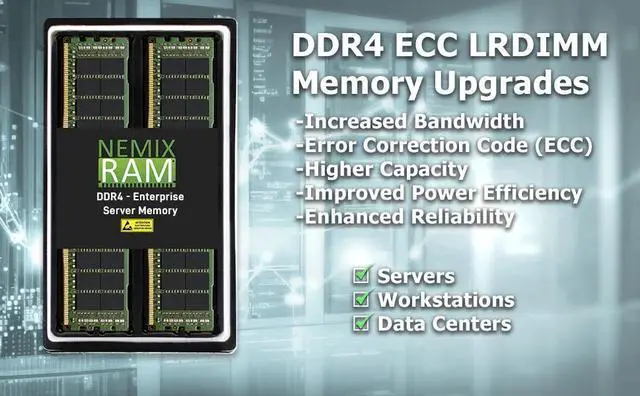 Alt view image 4 of 6 - NEMIX RAM 1TB (8X128GB) DDR4 2666MHZ PC4-21300 8Rx4 1.2V 288-PIN ECC LRDIMM Load Reduced Server Memory KIT