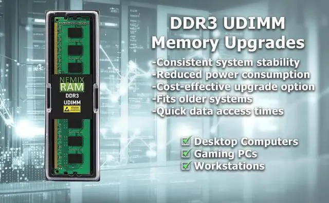 Alt view image 4 of 6 - NEMIX RAM 16GB (4X4GB) DDR3 1333MHZ PC3-10600 2Rx8 1.35V 240-PIN Non-ECC UDIMM Unbuffered Desktop Memory KIT