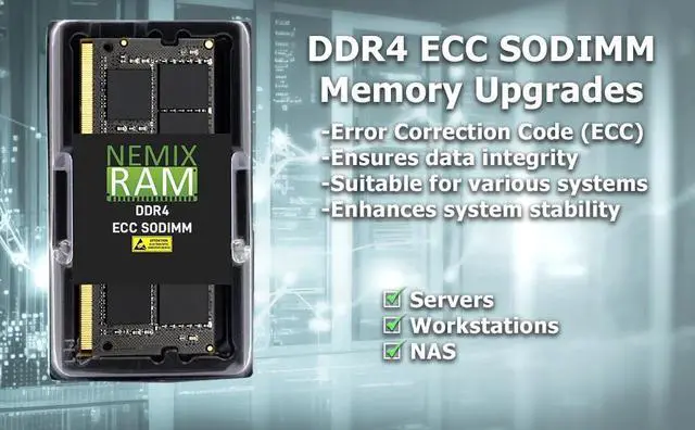 Alt view image 4 of 6 - NEMIX RAM 8GB (1X8GB) DDR4 2400MHZ PC4-19200 1Rx8 1.2V 260-PIN ECC SODIMM Compatible with Hynix HMA81GS7AFR8N-UH ECC Unbuffered Memory