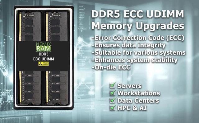 Alt view image 4 of 6 - NEMIX RAM 256GB (8X32GB) DDR5 5200MHZ PC5-41600 2Rx8 1.1V 288-PIN ECC Unbuffered UDIMM Memory KIT