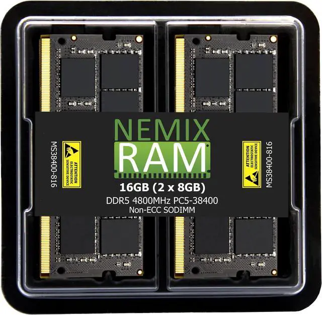 Main image of NEMIX RAM 16GB (2X8GB) DDR5 4800MHZ PC5-38400 1Rx6 1.1V 262-PIN Non-ECC Unbuffered SODIMM Laptop PC Memory KIT Compatible with Dell G16 Gaming Laptop