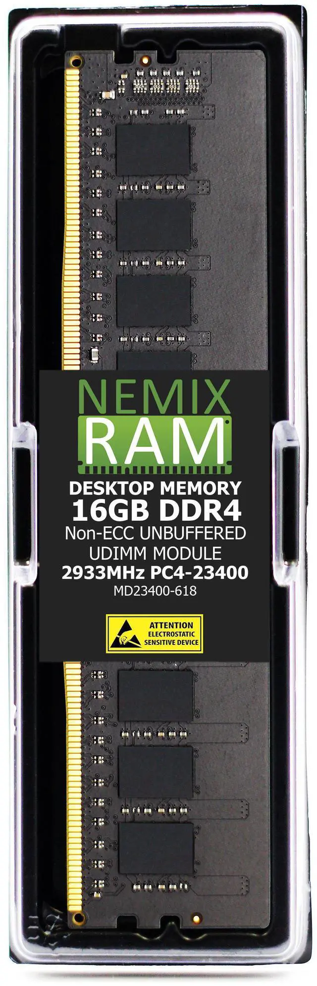 Main image of 16GB DDR4 2933MHz PC4-23400 1Rx8 1.2V CL21 288-PIN Non-ECC Unbuffered UDIMM NEMIX RAM Desktop PC Memory Compatible with Supermicro X12SAE / X12SCA-F Motherboards - DDR4 2933MHz PC4-23400