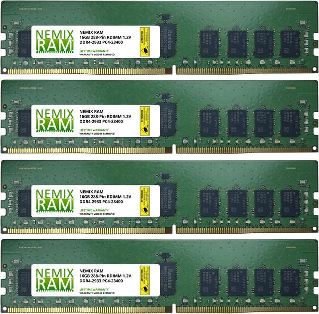 NEMIX RAM 64GB 4x16GB DDR4-2933 PC4-23400 2Rx8 ECC Registered