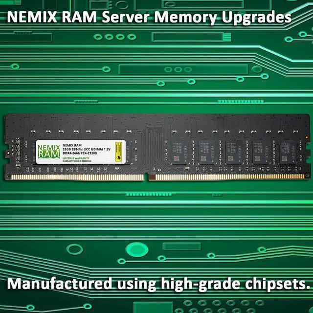 Alt view image 4 of 7 - NEMIX RAM 128GB (4X32GB) DDR4 3200MHZ PC4-25600 2Rx8 1.2V 288-PIN ECC Unbuffered UDIMM KIT