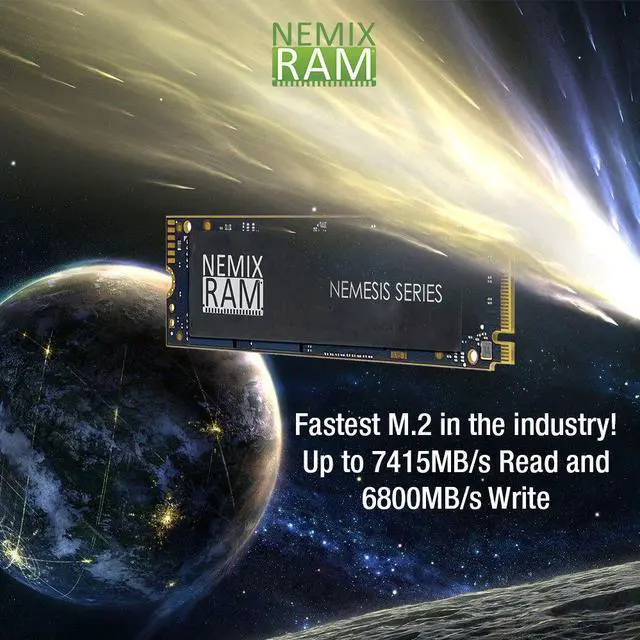 Alt view image 3 of 6 - NEMIX RAM Nemisis Series 1TB SSD M.2 2280 Gen4 PCIe PS5 Internal Drive  Fastest Speed 7415MBs NAND 3D