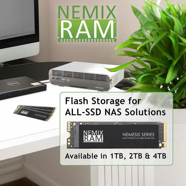 Alt view image 2 of 3 - NEMIX RAM NEMESIS Series 4TB M.2 2280 Gen4 PCIe NVMe SSD Cache Drive Write Speeds up to 7415mbps Compatible with QNAP TBS-h574TX-i3-12G, TBS-h574TX-i5-16G and TBS-464-8G