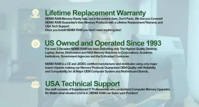 Alt view image 6 of 6 - NEMIX RAM 128GB (4X32GB) DDR5 5600MHZ PC5-44800 1.1V 2Rx8 288-PIN ECC Unbuffered UDIMM KIT