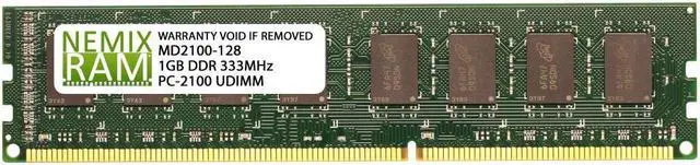 Main image of NEMIX RAM 1GB (1X1GB) DDR 266MHZ PC2100 2Rx8 2.5V 184-PIN Non-ECC UDIMM Unbuffered Desktop Memory