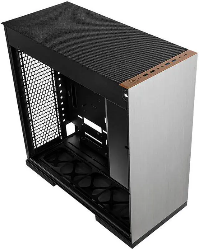 Alt view image 6 of 7 - Geometric Future M8 Cowboy Mid Tower E-ATX/ATX Gaming Case, Aluminum/Cowhide/Glass/1.0mm Steel, Vertical Air Duct design, Support Type C, 420/360 Radiator, Vertical GPU Mount, GEO-M8-COW (Case ONLY)