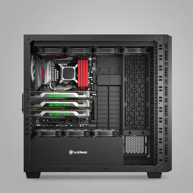 Alt view image 4 of 7 - anidees AI Raider XL Full Tower Tempered Glass XL-ATX/E-ATX/ATX Gaming Case, Support 12 x 5.25 Drive Bay 480/360 Radiator, AI-RA-XL (PC Case ONLY)