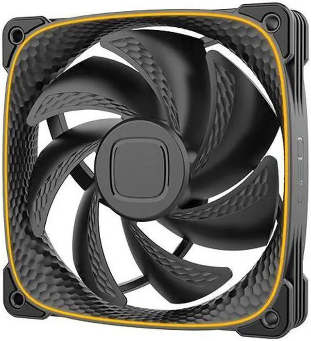 Alt view image 4 of 7 - Geometric Future Squama 2503 RGB PWM Fan - Black - 120mm - 3 pack  Performance & Silent Balance - Dual Lighting Loop - Motherboard SYNC with 5V 3pin - 4pin PWM - with controller - ( GEO-S2503B-3)
