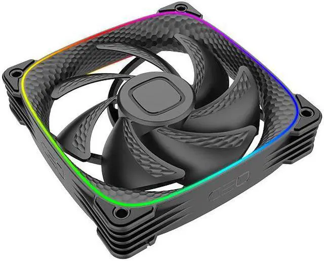 Alt view image 5 of 7 - Geometric Future Squama 2503 RGB PWM Fan - Black - 120mm - 3 pack  Performance & Silent Balance - Dual Lighting Loop - Motherboard SYNC with 5V 3pin - 4pin PWM - with controller - ( GEO-S2503B-3)